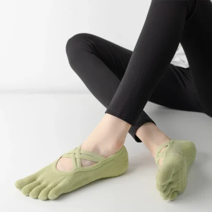 Non-Slip Toe Socks with Criss Cross Design - Image 7