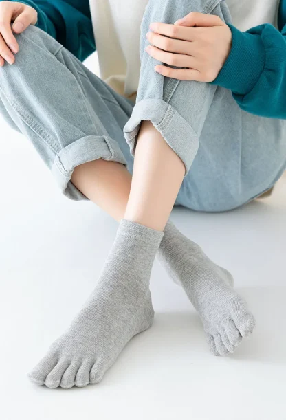 Comfortable Plain Socks with Breathable Fabric - Image 4