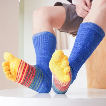 Long Plus Size Socks with Colorful Stripes - Image 3