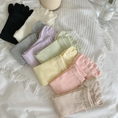 Light Solid Color Socks with Breathable Fabric - Image 12
