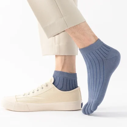5 Pairs Solid Color Toe Socks - Image 5