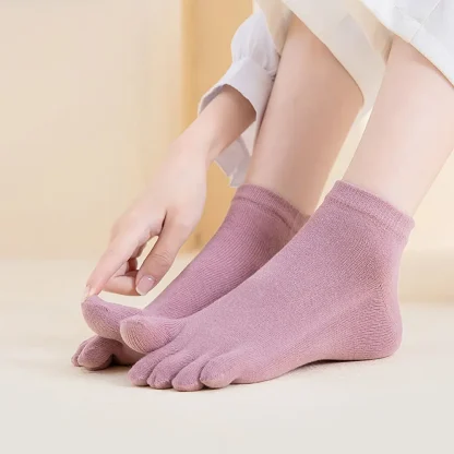 Moisture-wicking Solid Color Toe Socks - Image 3