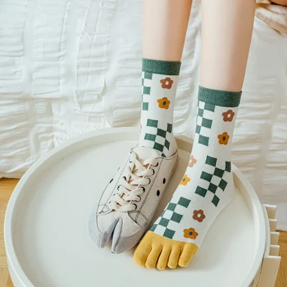 Crew Length Fingersocks with Colorful Prints - Image 6