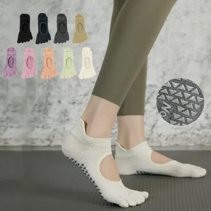 Five Toed Yoga Socks with Cutout Design - Image 11