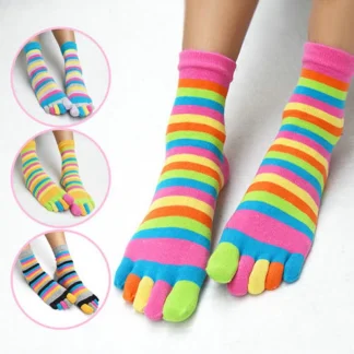 Snug Toe Socks with Colorful Stripes