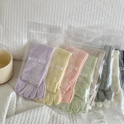 Light Solid Color Socks with Breathable Fabric - Image 13