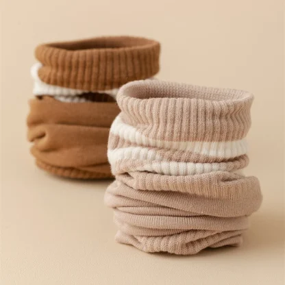Striped Trim Crew Comfy Toe Socks - Image 11