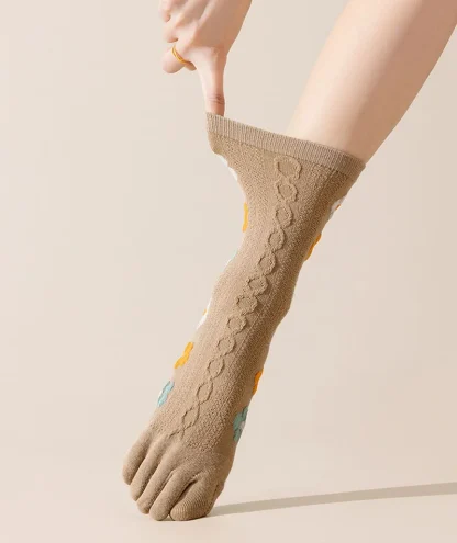 Women's Fingersocks with Floral Design - Image 8