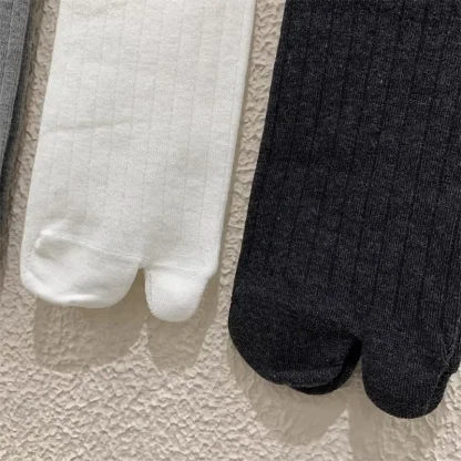 Comfortable Plain Socks with Two-toed Design - Image 8