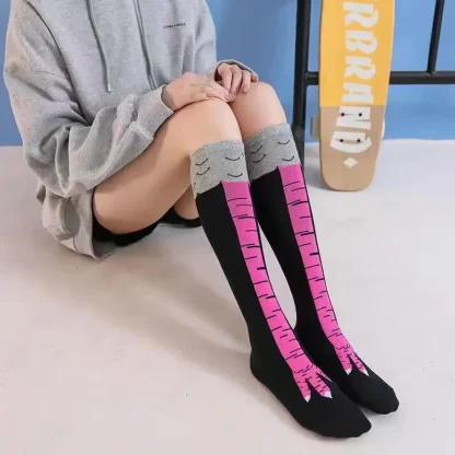 Funny Socks with Chicken Feet Print - Image 4
