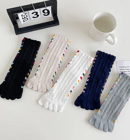Crew Toe Socks with Colorful Hearts - Image 9