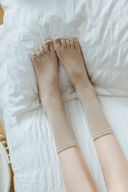 Plain Color Toe Socks with Sweat-absorbing - Image 7