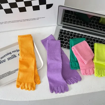 Plain Color Toe Socks with Sweat-absorbing - Image 13