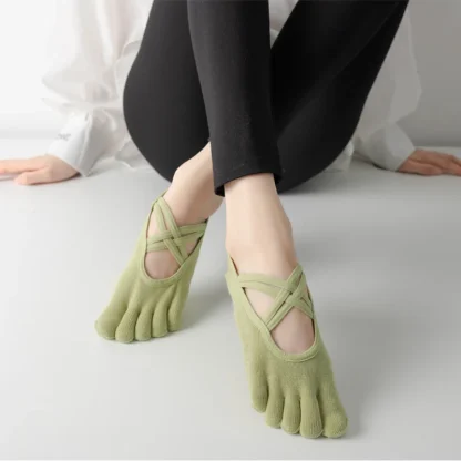 Non-Slip Toe Socks with Criss Cross Design - Image 6