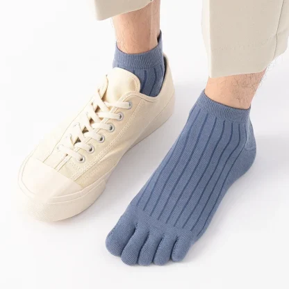 5 Pairs Solid Color Toe Socks - Image 6