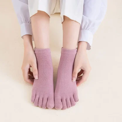 Moisture-wicking Solid Color Toe Socks - Image 4