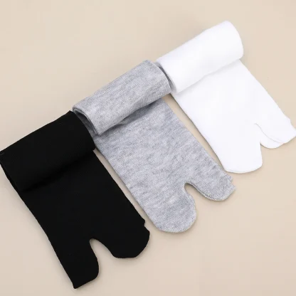 3 Pairs Split Solid Toe Socks - Image 12