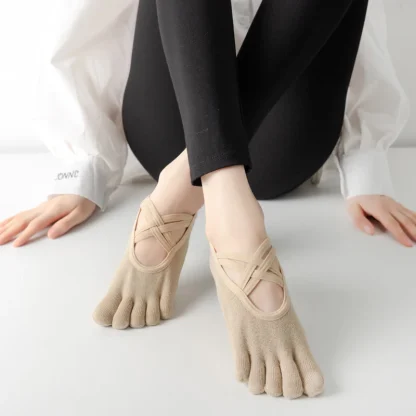 Non-Slip Toe Socks with Criss Cross Design - Image 10