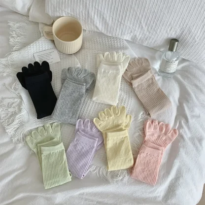 Light Solid Color Socks with Breathable Fabric - Image 14