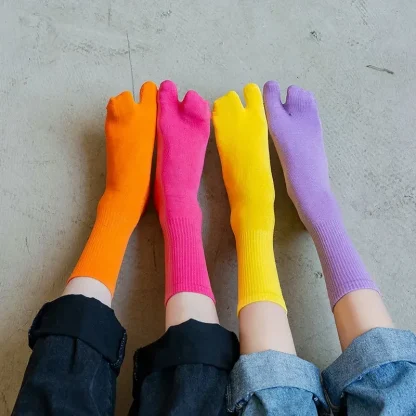 Plain Color Toe Socks with Sweat-absorbing - Image 11