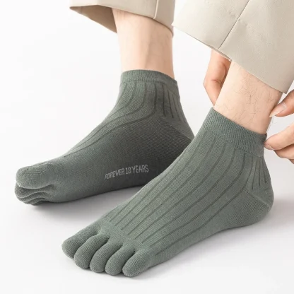 5 Pairs Solid Color Toe Socks - Image 10