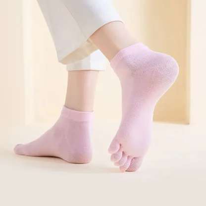 Moisture-wicking Solid Color Toe Socks - Image 2