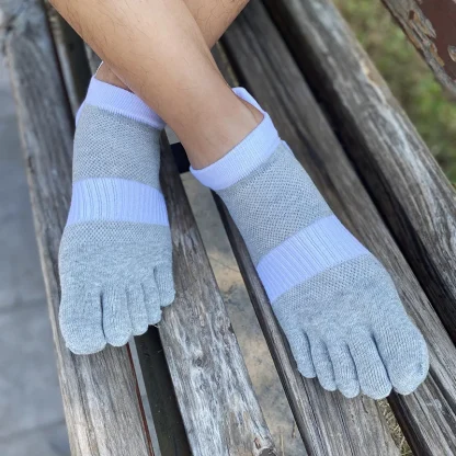 Sport Ankle Toe Socks with Striped Design - Image 3