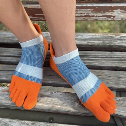 Sport Ankle Toe Socks with Striped Design - Image 2