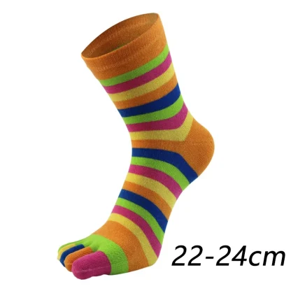 Snug Toe Socks with Colorful Stripes - Image 4
