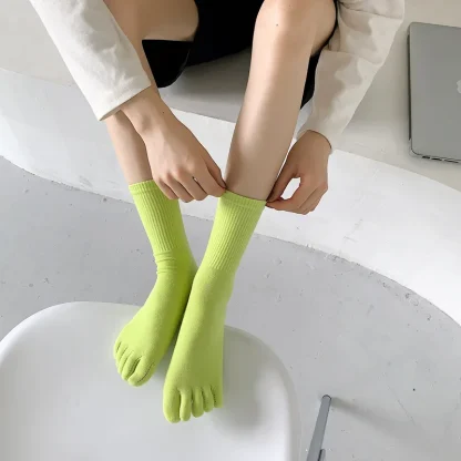 Plain Color Toe Socks with Sweat-absorbing - Image 5