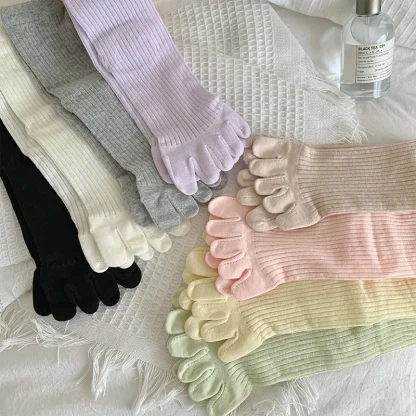 Light Solid Color Socks with Breathable Fabric - Image 8