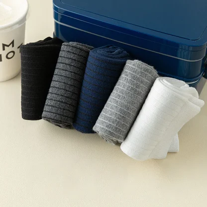 Casual Solid Color Socks with Split Design - Image 12