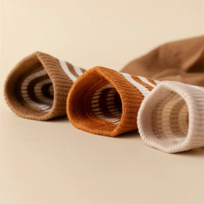 Striped Trim Crew Comfy Toe Socks - Image 13