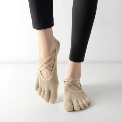 Non-Slip Toe Socks with Criss Cross Design - Image 14