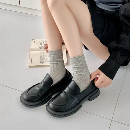 Light Solid Color Socks with Breathable Fabric - Image 6
