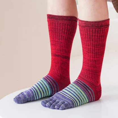 Long Plus Size Socks with Colorful Stripes - Image 2