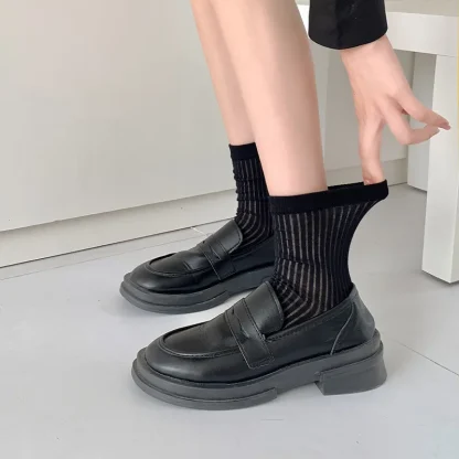 Light Solid Color Socks with Breathable Fabric - Image 7