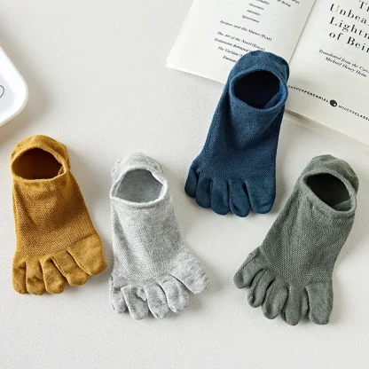 Breathable No Show Socks with Plain Color - Image 13