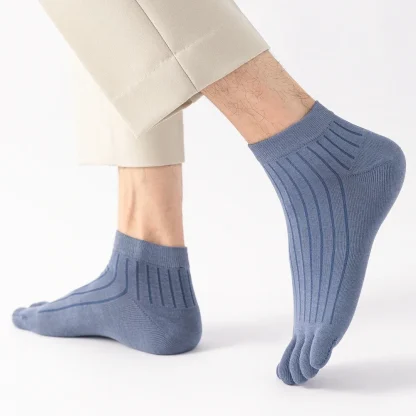 5 Pairs Solid Color Toe Socks - Image 4